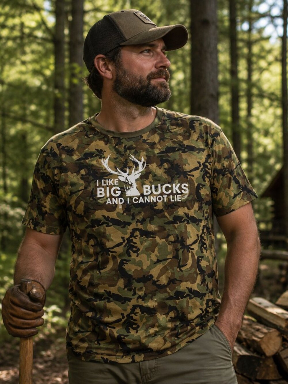 NWOT I Like Big Bucks Camo Tee